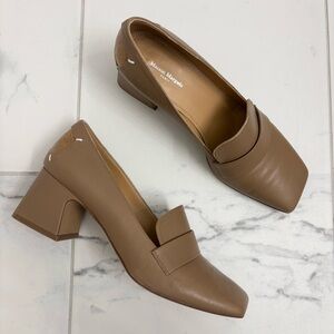 Maison Margiela Decortique Four Stitches Pumps Square Toe Leather Nude EUR 38